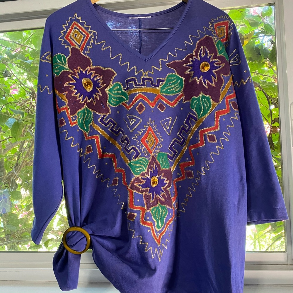 90s Graffiti Button Down Blouse